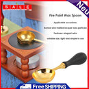 Copper fire color seal paint spoon wood handle burning melting stamp metalw