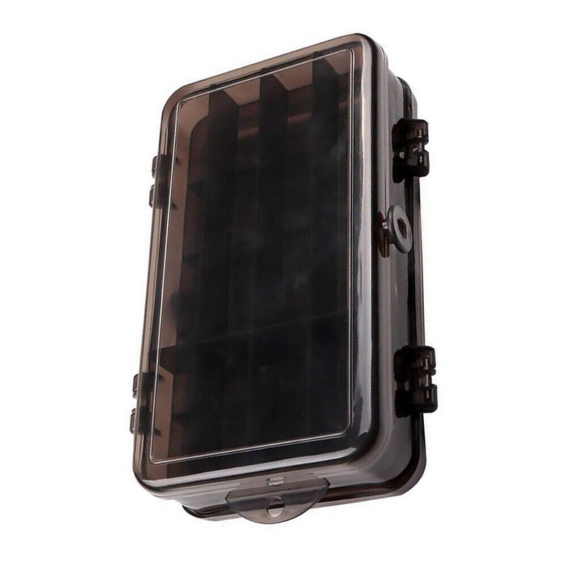 Double Side Fishing Lure Box Bait Case Organizer Fishing Tool (Dark Grey) Newly
