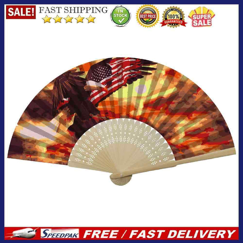 Independence Day Eagle Oil Paint Folding Fan By Numbers DIY Home Decoration G
