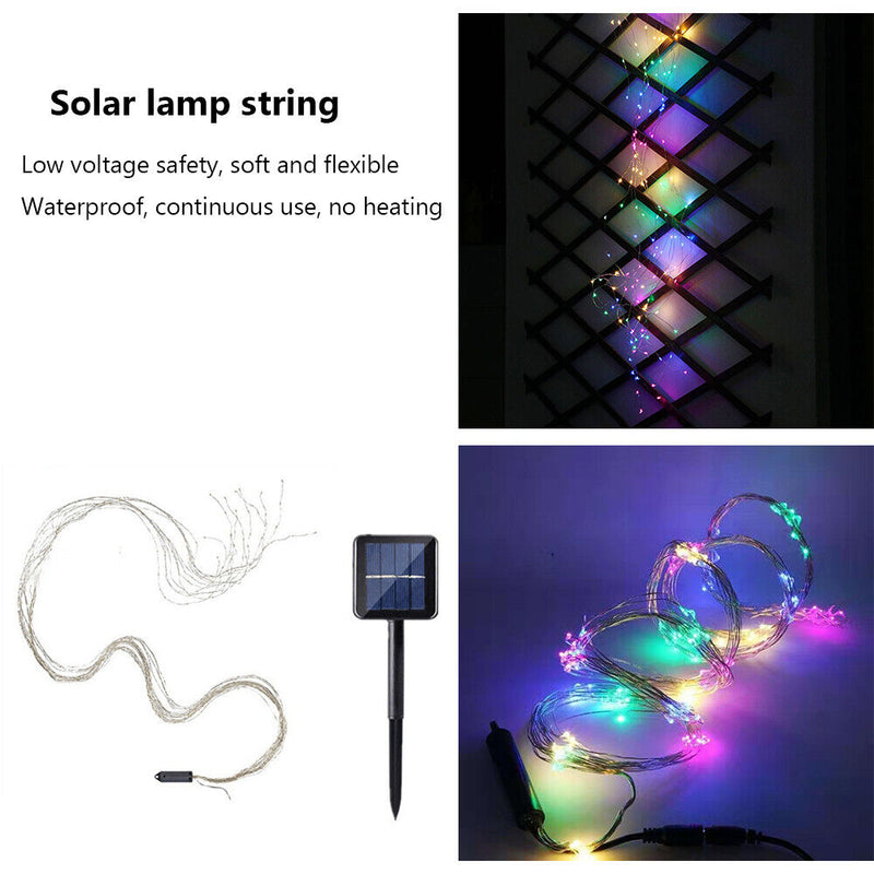 Fairy Lights Solar Christmas Tree Party Indoor Garden Decor (Multi 100LED) Newly
