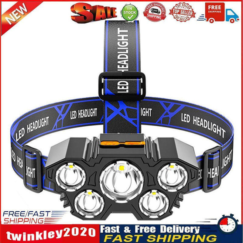 5 LED Headlamp Waterproof 4 Modes 350LM Outdoor Fishing Lighting Headlight Newly