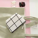 Fashion Key Case Mini Korean Coin Purses Zipper Lattice Cotton and Linen