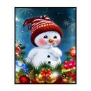 11CT Printed Full Embroidery Snowman Needlework DIY Cotton Craft Home Decor
