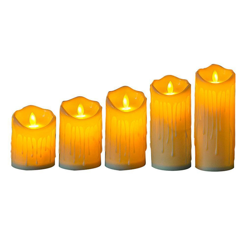 Flameless LED Tealight Flickering Wedding Home Party Candles Light (5x13CM)