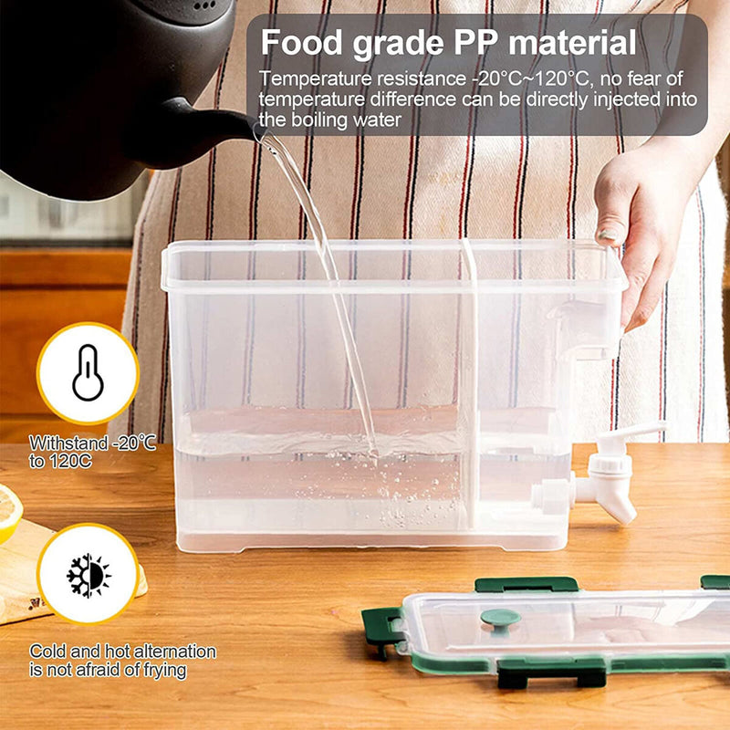 Drink Dispenser Leak-Proof Spigot Clear Storage with Filter Screen ( Green)