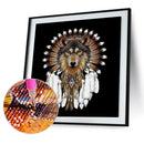 5D DIY Diamond Painting Kits Wolf Dream Catcher Full Round Drill Wall Decor Art
