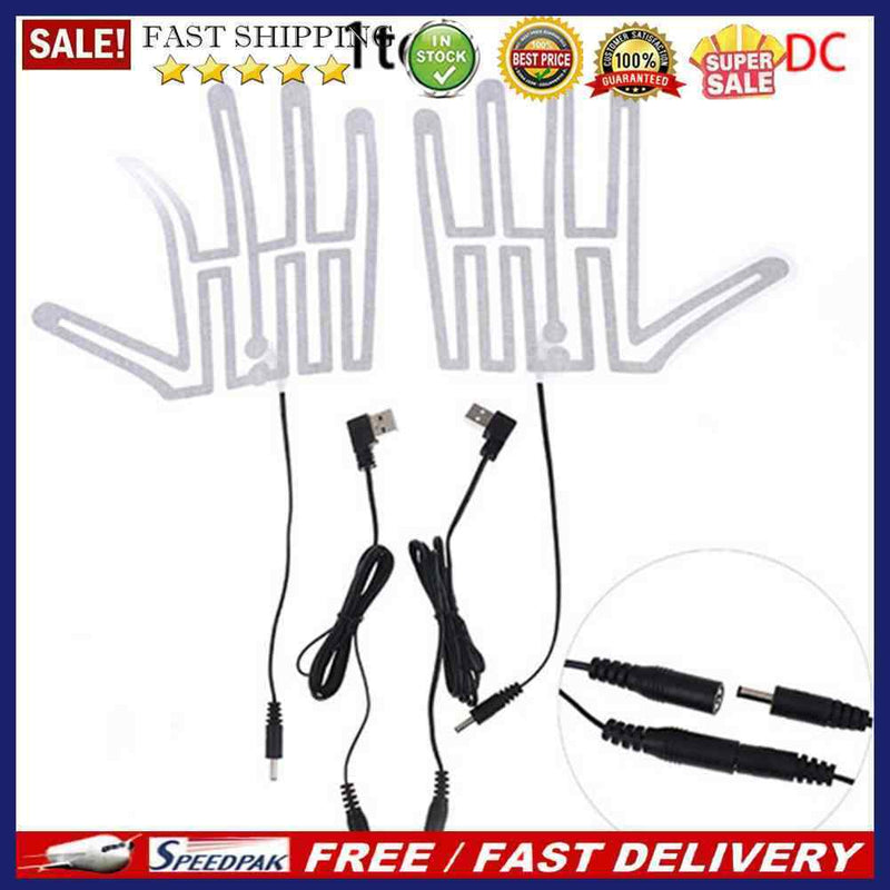 2pcs 5V Hand Warmer Heater USB Gloves Heated Pads Electric Heating Film Element