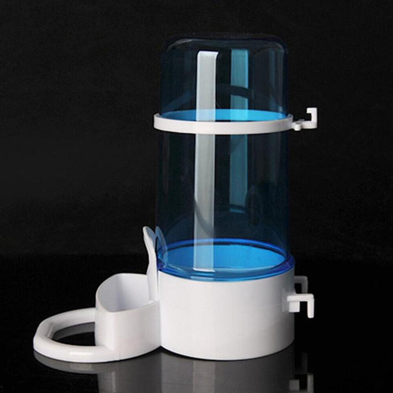 Bird Water Drinker Feeder Automatic Birdcage Dispenser (Transparent Blue)