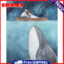 Unsdersea Whale Canvas Oil Paint By Number DIY Color Picture for Adults Children