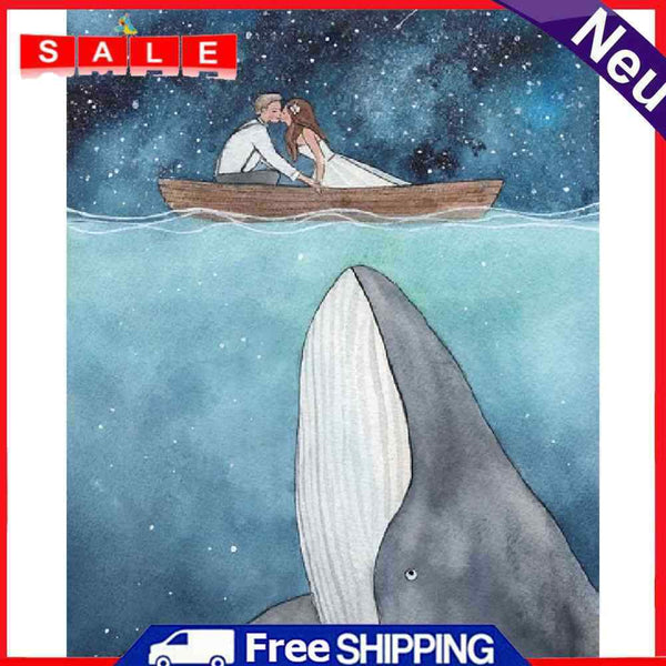 Unsdersea Whale Canvas Oil Paint By Number DIY Color Picture for Adults Children