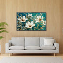 Hand Painted Oil Paint by Numbers DIY White Flower Drawing Wall Decoration Gift