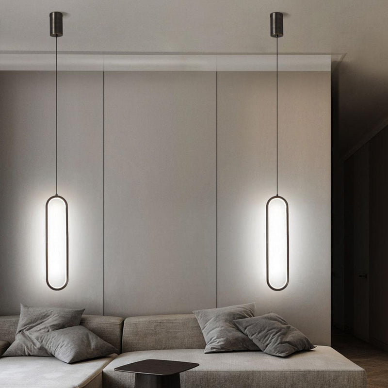Minimalist Pendant Lamp Nordic Bedroom Bedside Chandelier Lights (White)