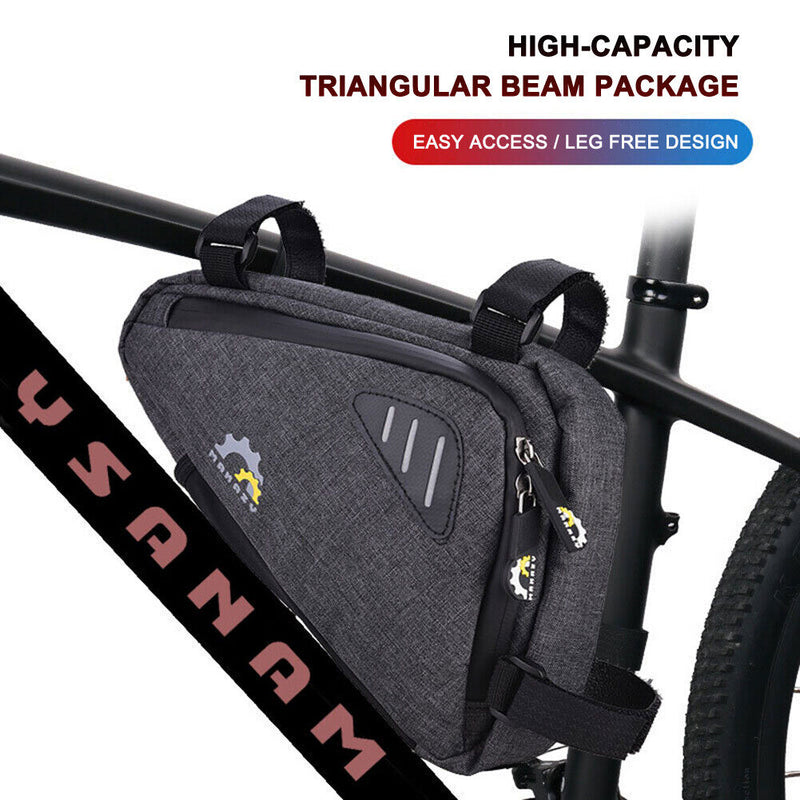 Large Capacity Bike Cycling Triangle Storage Bag Front Tube Organizer Accessory