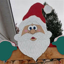 Banner Christmas Garden Ornaments Santa Claus Penguin Elk Fence Decorations