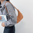 Fashion Women Plush Pure Color Acrylic Chain Large Hobos Shoulder Underarm Bag
