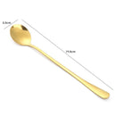 Stainless Steel Long Handle Stirring Ice Spoon Coffee Tea Spoons Home Tableware