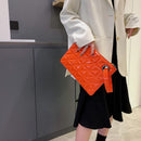 Lady PU Leather Envelope Bag Women Fashion Solid Color Trendy Briefcase Pouch