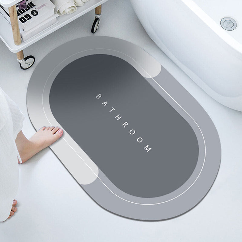 Water Absorption Non-slip Foam Washable Floor Mat (Light Grey 40x60cm)