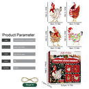4pcs Chicken Christmas Drop Ornament Wooden Hanging Decoration Party Favor