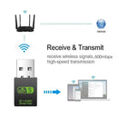 Bluetooth-compatible 4.2 USB Wireless WiFi Adapter 600Mbps 2Q6W Dongle U4F8