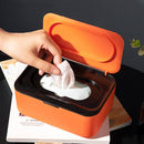 Wet Wipes Storage Box with Lid Home Tissue Dispenser Napkin Case (Orange)
