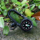 Key Buckle Compass Thermometer Carabiner Metal Compasses Double Sided 3 in 1