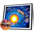 5D DIY Diamond Painting Full Round Drill Moon Cat Rhinestone Crafts Home Art