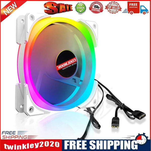 COOLMOON 12cm Cooling Fan 4Pin PWM 5V 3Pin ARGB PC Case CPU Computer Cooler
