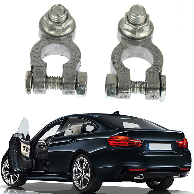 Tin Plated Brass Battery Terminals Connectors Positive + Negative 12V Universal