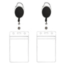 PVC ID Card Holder Retractable Badge Holders Credit Card Case Reel Clip