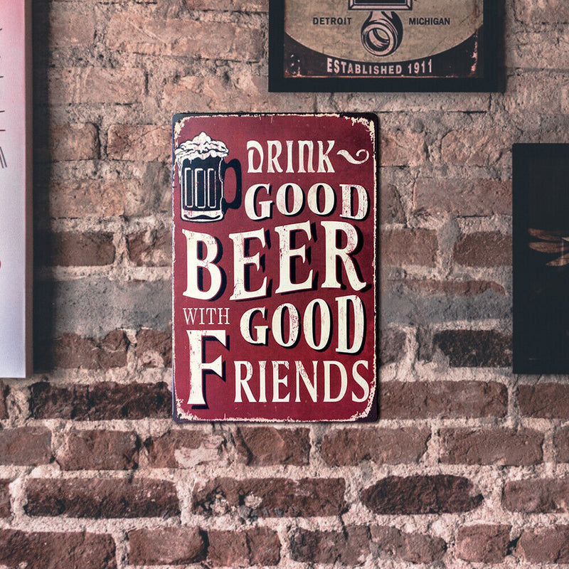 Drink Beer Retro Metal Plate Tin Sign Plaque Poster Wall Art for Club (2)