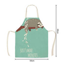 Kitchen Aprons for Women Men Household Baking Tree Sloth Linen Cook Tablier