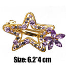 Fashion Rhinestone Flower Hair Clip Elegant Star Barrette Women Sweet Headwear