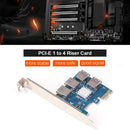 USB3.0 PCI-E 1 to 4 Riser for BTC Mining Miner PCI Express Multiplier Card Newly