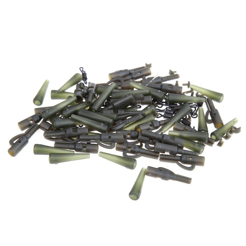90pcs Safety Lead Clip + Size 8 Quick Change Swirl + Tail Rubber Carp Fishi
