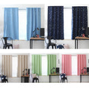 2pcs 100 X 130 cm Stars Blackout Curtain Living Room (Dark Blue)