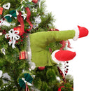 Hanging Christmas Santa Legs - Christmas Thief Burlap Stealer Design Tree Topper