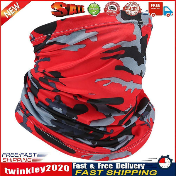 Cycling Camping Neck Tube Scarf Ice Silk Running Bandana (Red Camouflage) Newly