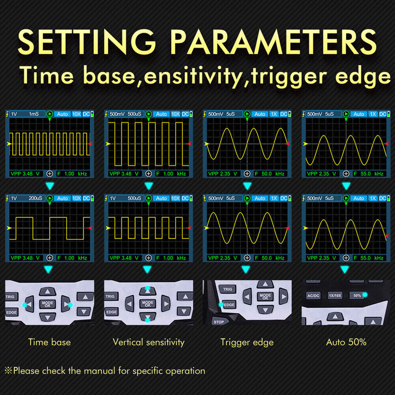 120MHz Bandwidth 500MS/s Sampling Rate Digital Analog Waveform Oscilloscope
