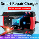 ANHTCzyx 12V/24V 8A Touch Screen Pulse Repair Car Battery Charger Red (UK) Newly