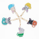 5pcs/set DIY Diamond Painting Keychain Double-side Drill Mosaic Keyring Car G