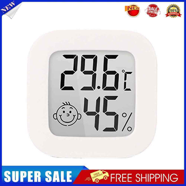 Mini Thermometer Digital LCD Temperature Humidity Meter Hygrometer (White)