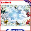 16x12 inch Full Round Diamond Painting Butterflies on Lilies Rhinestone Picture