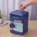 Electronic Password Coins Safe Box Deposit Piggy Bank Toys (Navy Blue) Newly