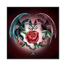 36x36cm Cross Stitch Full Embroidery Kit Dragon Rose Stamped for Home Ornament