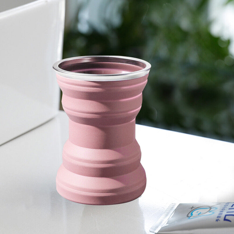 Retractable Water Cup with Lid Silicone Telescopic Portable Travel Drinking Cups