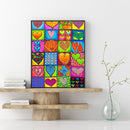 Abstract Hearts Oil Paint By Numbers Kits Canvas Picture Wall Art DIY Craft