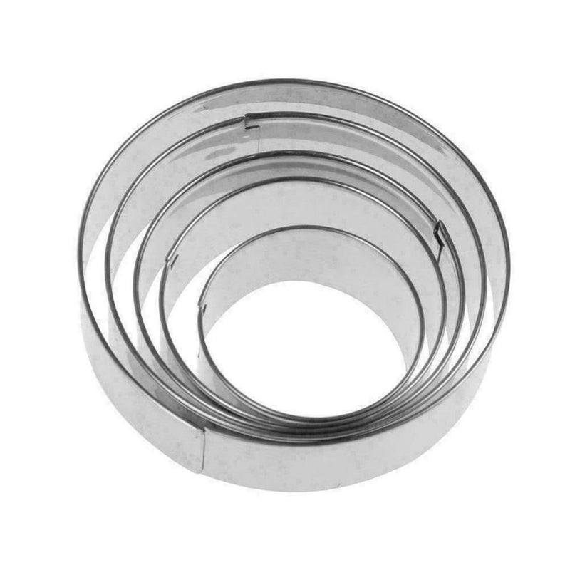 5pcs Circle Steel Cookie Cake Cutter Biscuit Diy Baking L6C0 Pastry J1I7