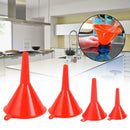 4PCS Plastic Red Different Size Funnel Set Kitchen Oil Garden Clean Fuel to D6I9
