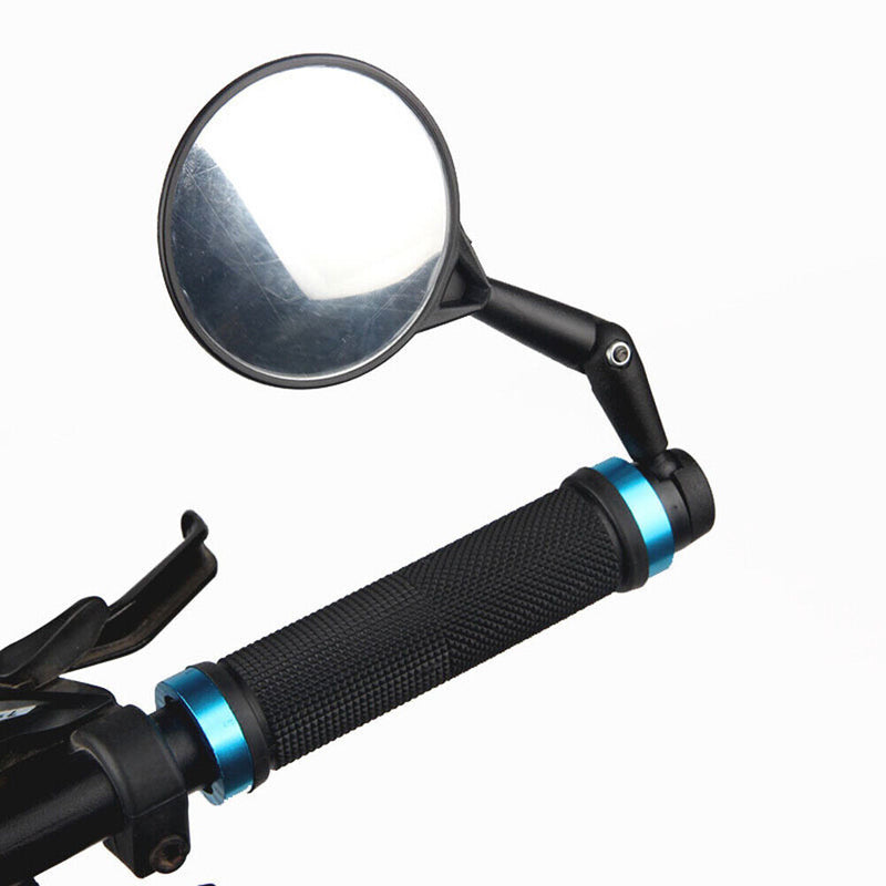 1pc Bicycle Handlebar End Mirror 360 Rotatable Round Bike Side Rearview Mir